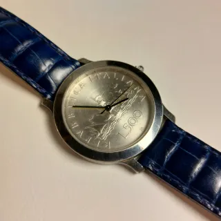 Orologio Vintage 500 Lire Argento Blu