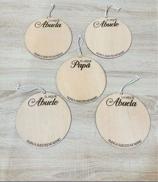 Placa de madera para huella bebé