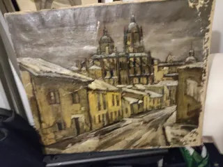 Cuadro antiguo paisaje urbano