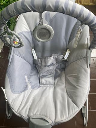 Hamaca bebé gris con estampado de elefante