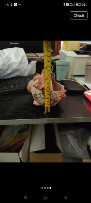 Porta penne maialino ceramica vietrese fatto a man