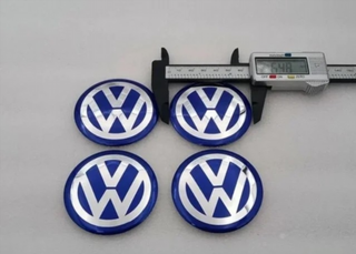 CHAPAS DE CENTRO DE RUEDA VOLKSWAGEN 90MM AZUL