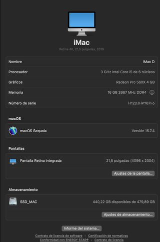 iMac 21.5 Retina 4K 2019 | 6-Core i5 | 16GB RAM
