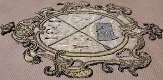 Bordado barroco iniciales A Ñ. España, año 1701