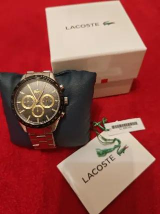Reloj Lacoste Cronógrafo Negro y Dorado