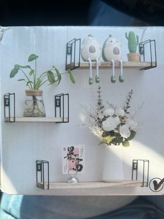 Tris mensole legno e metallo