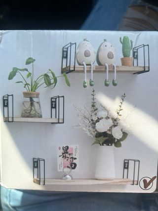 Tris mensole legno e metallo