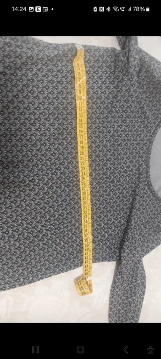 Vestido estampado gris y azul, talla 38