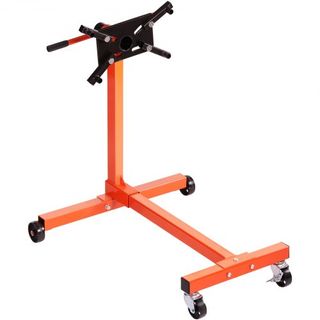 Soporte de Motor, Soporte de Motor Rotativo de 340 kg con Cabezal Ajustable de 360 Grados, Carretilla de Motor de Hierro Fundido, 4 Ruedas, 4 Brazos Ajustables, para Mantenimiento de Vehículos, Re...