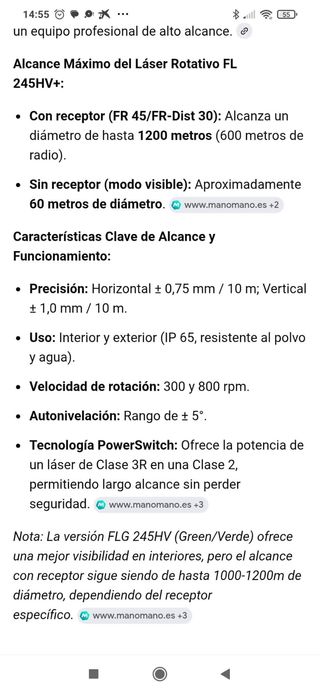 Nivel láser giratorio autonivelante FL 245HV+
