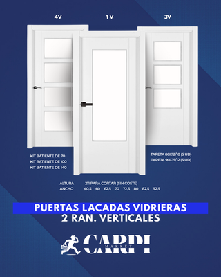 Puertas Lacadas Vidrieras 2 Ranuras Verticales