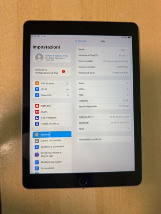 iPad 2018 9.7 32GB Grigio Siderale + caricatore