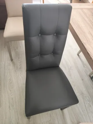 Juego de 2 sillas de comedor grises o 2 beige