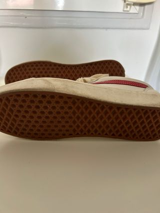 Zapatillas Vans Piel Blancas y Rojas