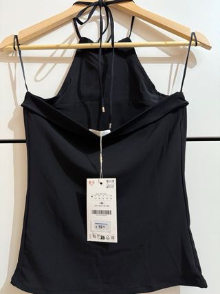 Blusa Zara Negra Halter