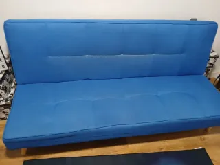 Sofá Cama Azul Tela