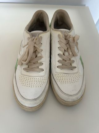 Zapatillas Saye Piel Blancas y Verdes