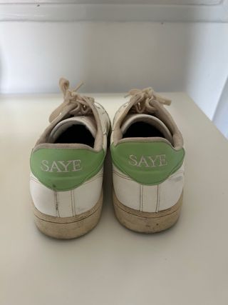 Zapatillas Saye Piel Blancas y Verdes