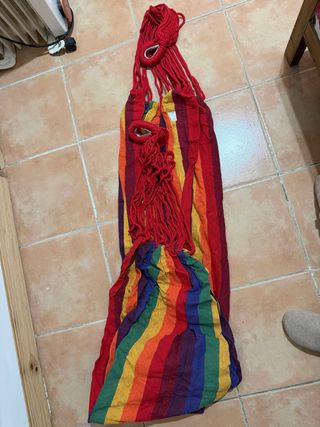 Hamaca multicolor con mochila