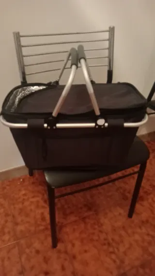 Cesto Frigo Picnic/Spesa Nero Argento