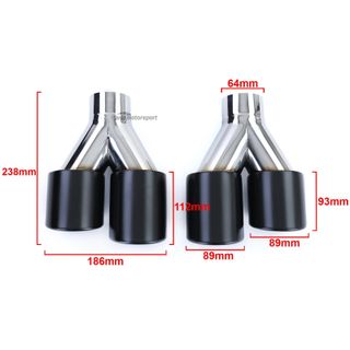 COLAS ESCAPE SALIDA DOBLE UNIVERSAL ACERO INOX NEGRO MATE