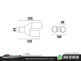 COLA DE ESCAPE INOX DE DOBLE SALIDA REDONDA 89MM NEGRO MATE - DERECHA