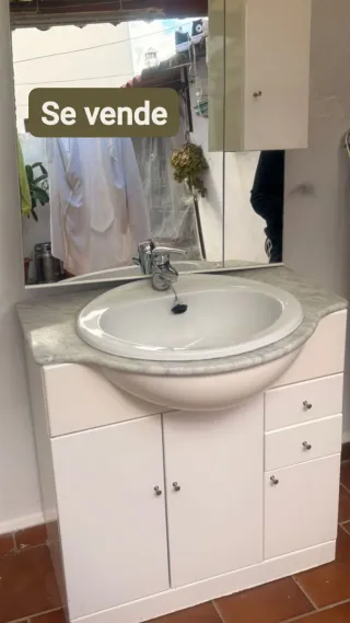 Lavabo, espejo y mueble de baño
