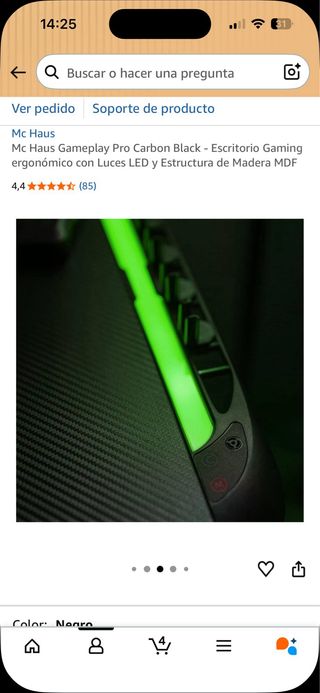 Escritorio Gaming Mc Haus Negro LED