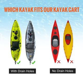 Carro de Kayak de Alta Resistencia, Capacidad de Carga de 280lbs, Carro de Canoa Desmontable con Neumáticos Sólidos de 10'', Ancho Ajustable y Protección de Espuma Superior, para Kayaks con Agujer...