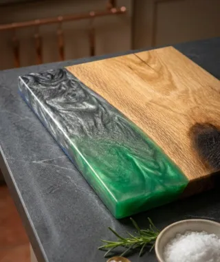 Tagliere vassoio legno massello resina epossidica
