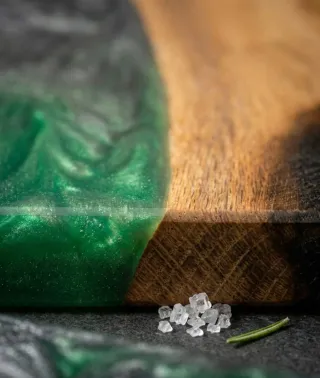 Tagliere vassoio legno massello resina epossidica