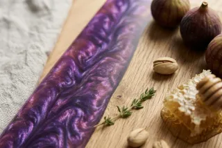 Tagliere vassoio legno massello resina epossidica