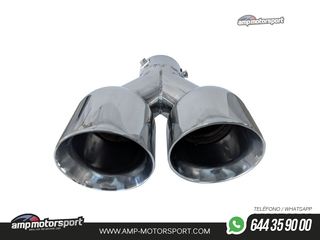 COLA DE ESCAPE INOX DE DOBLE SALIDA REDONDA 89MM - DERECHA