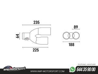 COLA DE ESCAPE INOX DE DOBLE SALIDA REDONDA 89MM - DERECHA