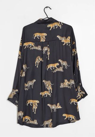 Vestido Zara Leopardo Negro y Dorado