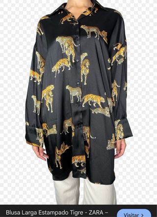 Vestido Zara Leopardo Negro y Dorado