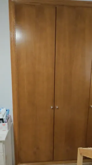 Puerta de interior de madera y armarios