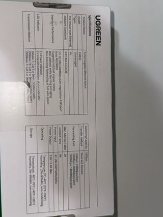 UGREEN Switch Rosso 5 Porte (1000Mbps)