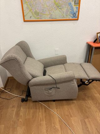 Sillón reclinable para minuvalidos tela beige/gris