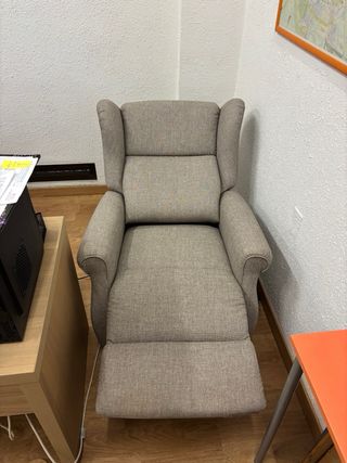 Sillón reclinable para minuvalidos tela beige/gris