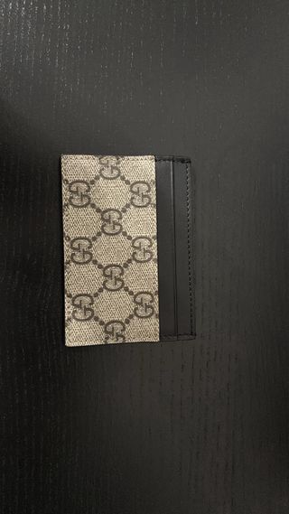 Portacarte Gucci Beige/Nero GG Supreme