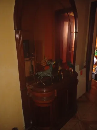 Recibidor madera con espejo