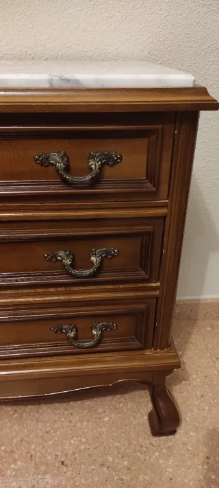 Conjunto Mesitas Madera y Mármol