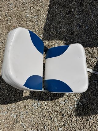 Sillón de barco impermeable blanco y azul
