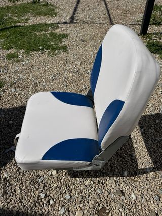 Sillón de barco impermeable blanco y azul
