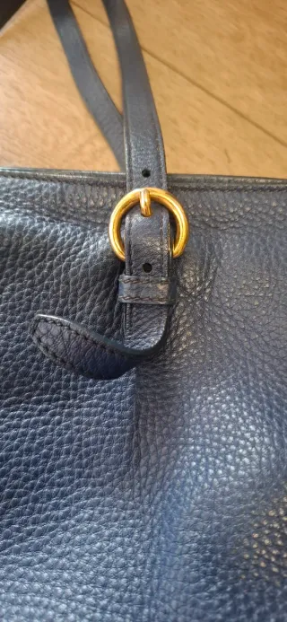 Borsa shopper Miu Miu blu in pelle