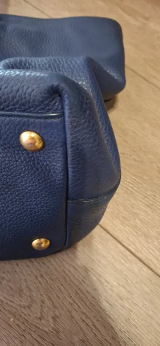 Borsa shopper Miu Miu blu in pelle