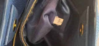 Borsa shopper Miu Miu blu in pelle