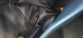 Borsa shopper Miu Miu blu in pelle