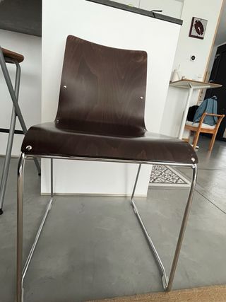 Dos sillas de cocina madera y metal